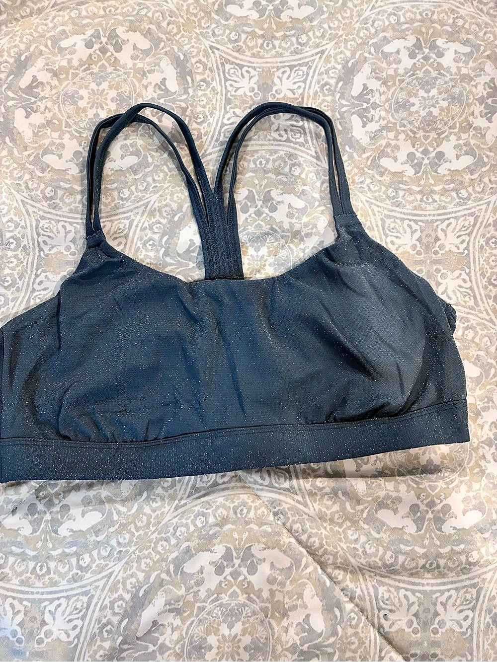 All in Motion Everyday Soft Light Support Strappy Sports Bra XL sparkle blue